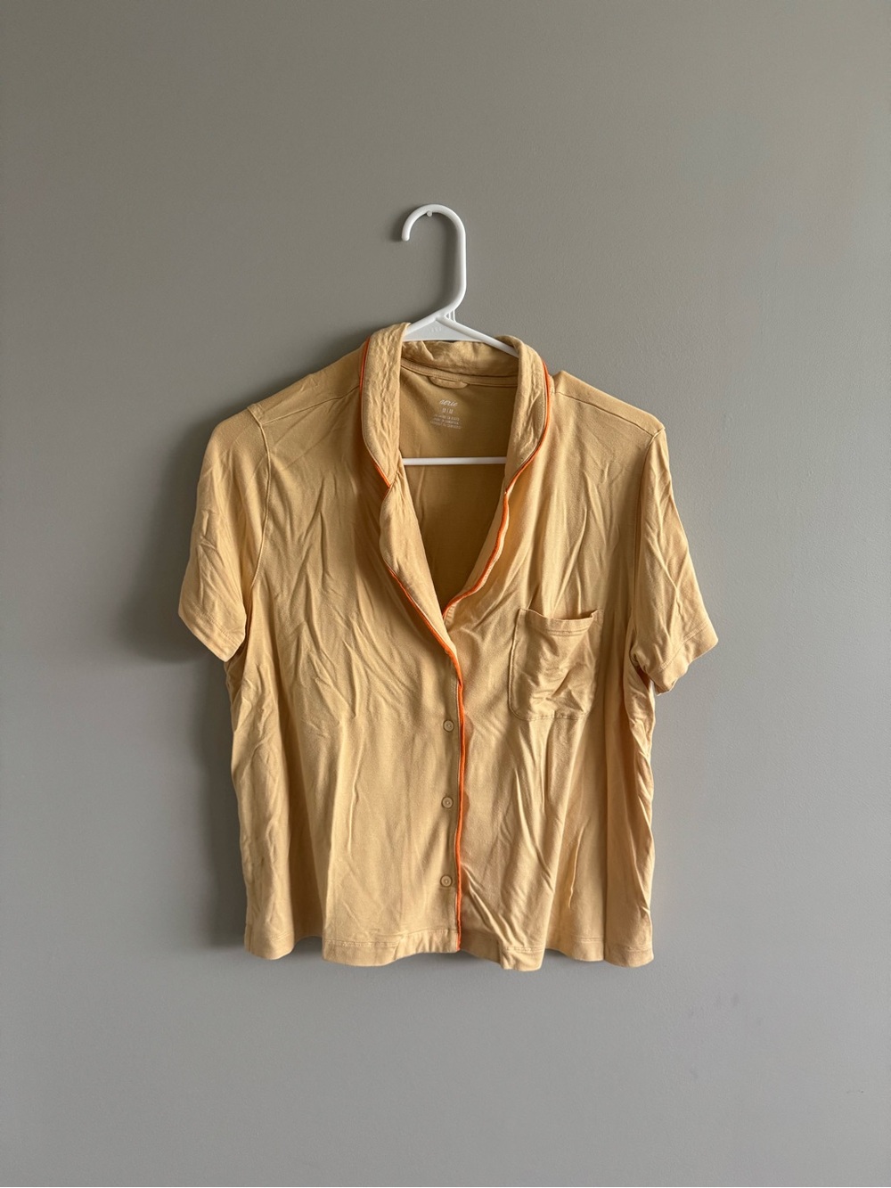Aerie Women’s Short-Sleeve Button Front Pajama Set in Light Yellow